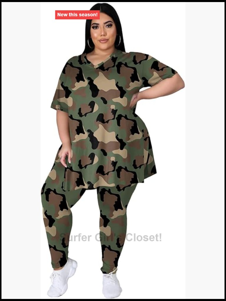 Plus Size 2 Piece Loungewear Set Oversized Tshirt & Sweatpants